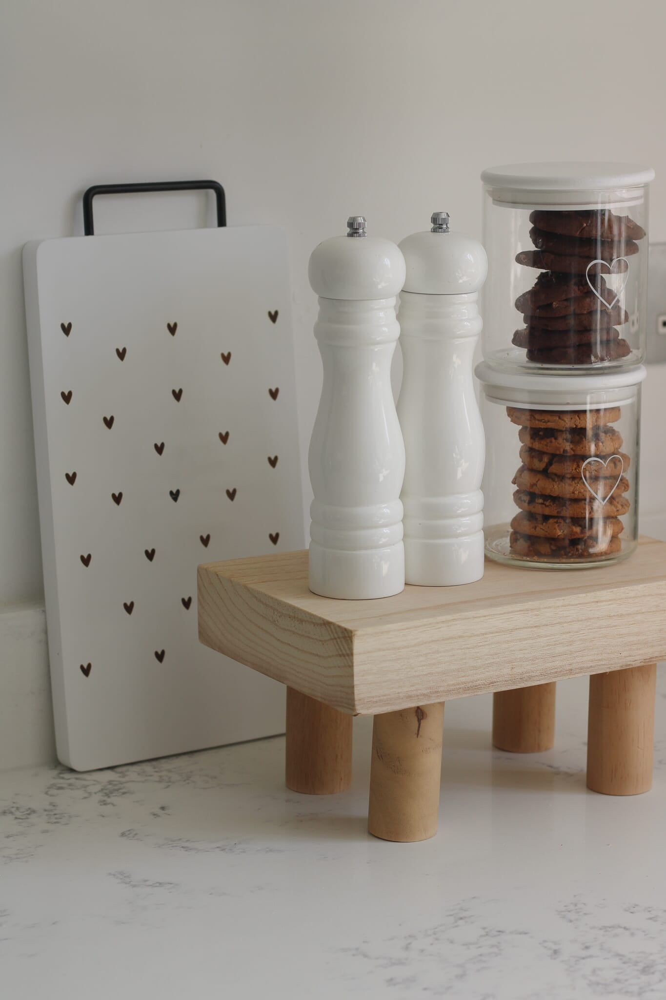 Chunky Square Wooden Stool -Natural