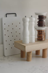 Chunky Square Wooden Stool -Natural