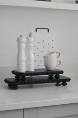 Long Beaded Raised Tray-Large/Black