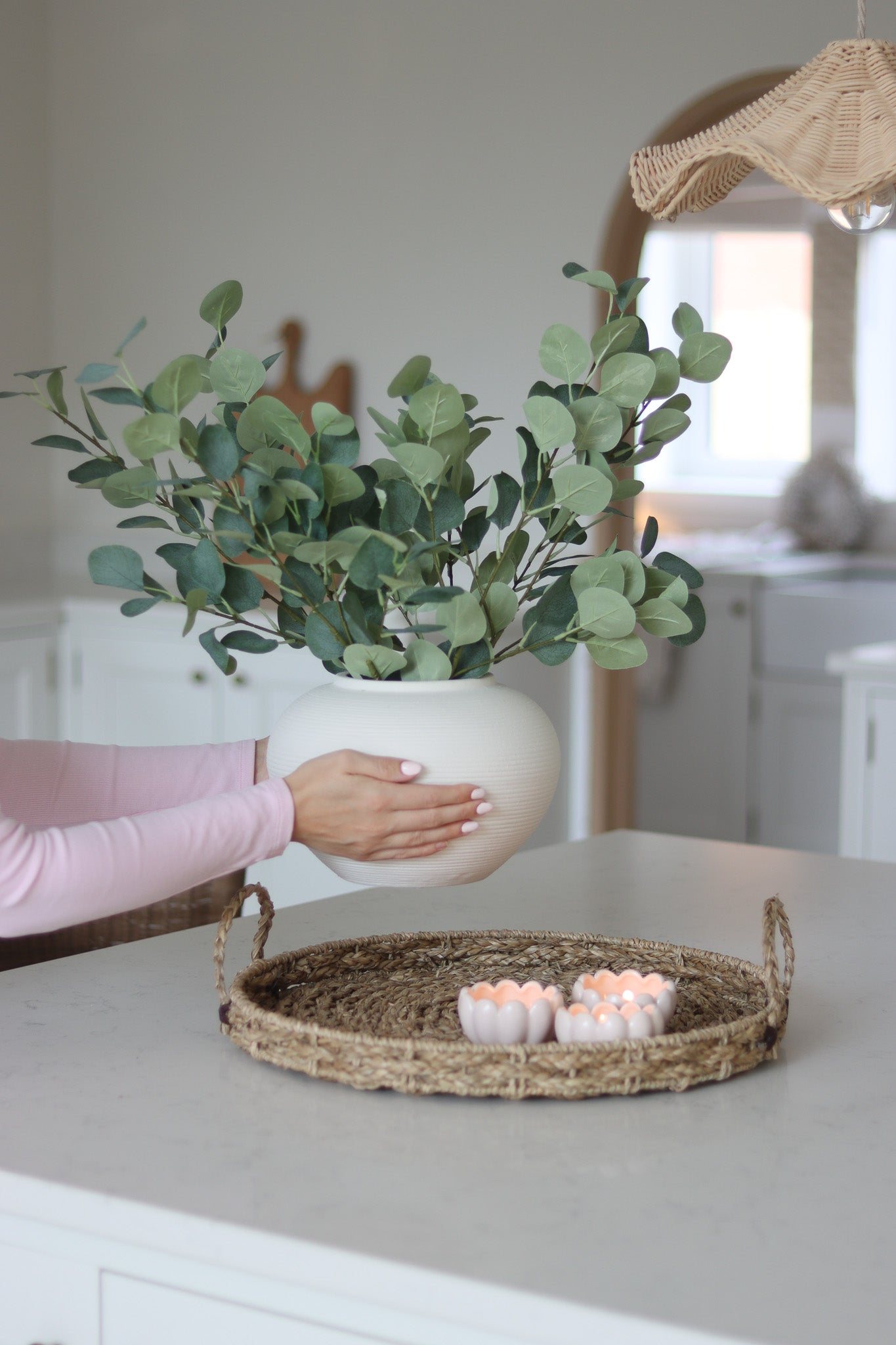 Faux Flowers - Silver Dollar Eucalyptus Spray