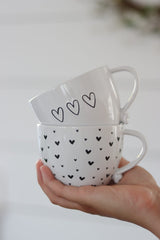 Heart Handled Ceramic Mug - Small Multi Heart