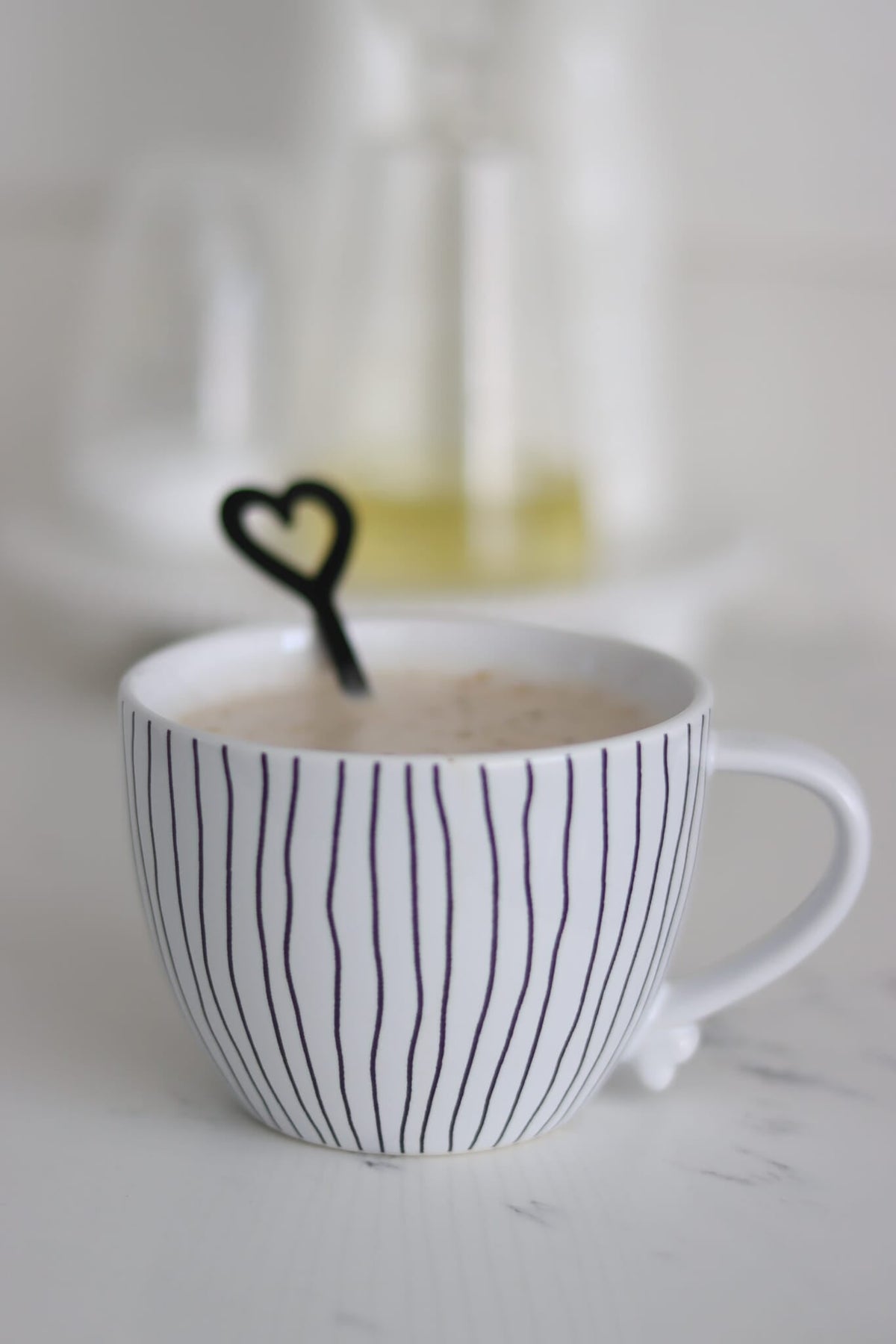 Heart Handled Ceramic Mug - Vertical Stripes