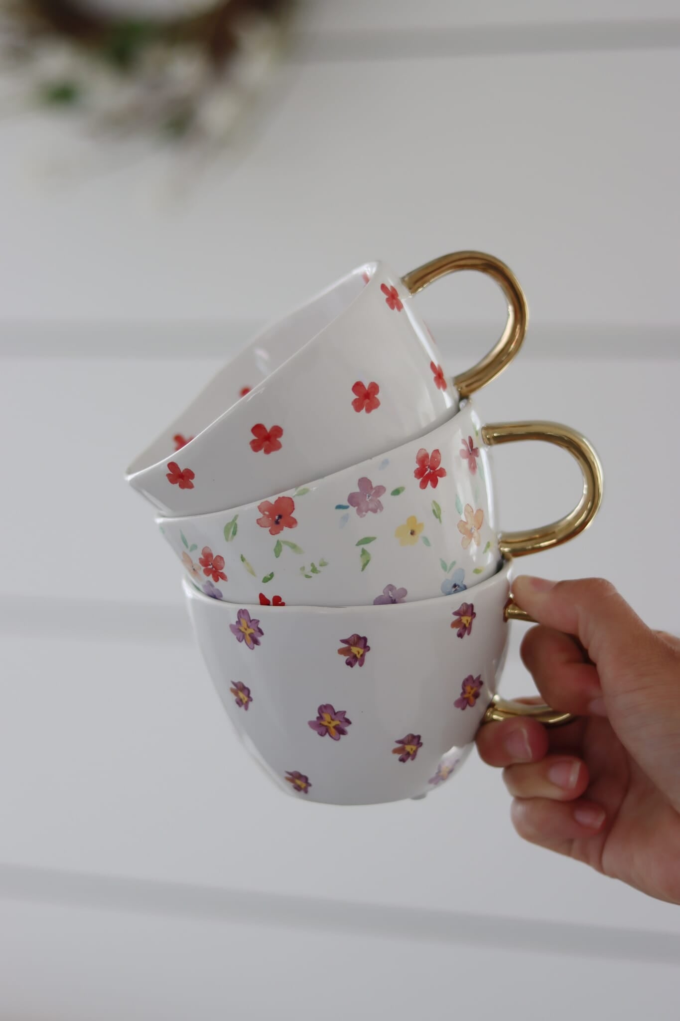 Ceramic Flower Mug- Pink Daisy