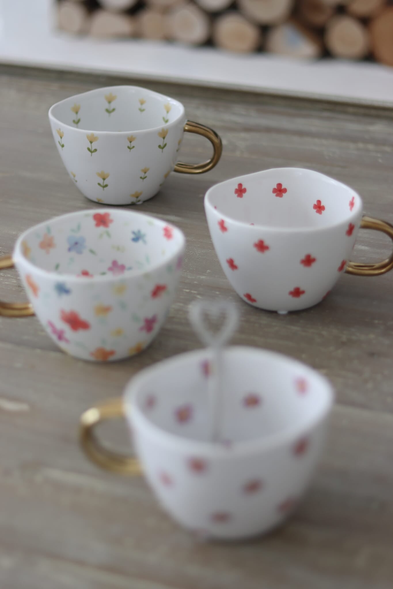 Ceramic Flower Mug- Pink Daisy