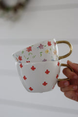 Ceramic Flower Mug- Pink Daisy
