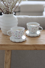 Ceramic Coasters Set - Scalloped 2Pc