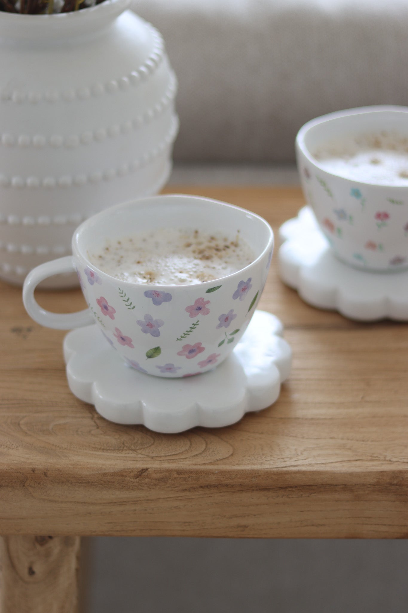 Ceramic Coasters Set - Scalloped 2Pc