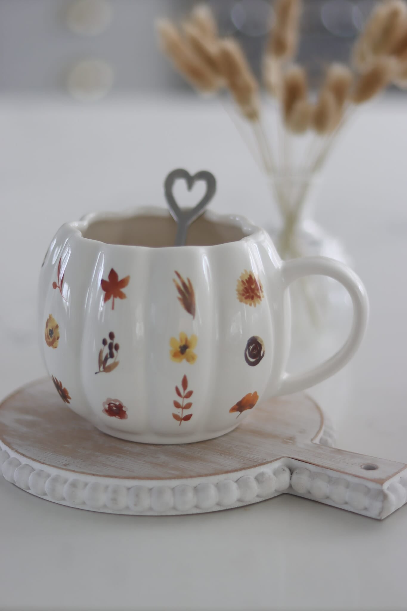 Large Pumpkin Mug - Autumn Flowers