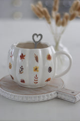 Large Pumpkin Mug - Autumn Flowers