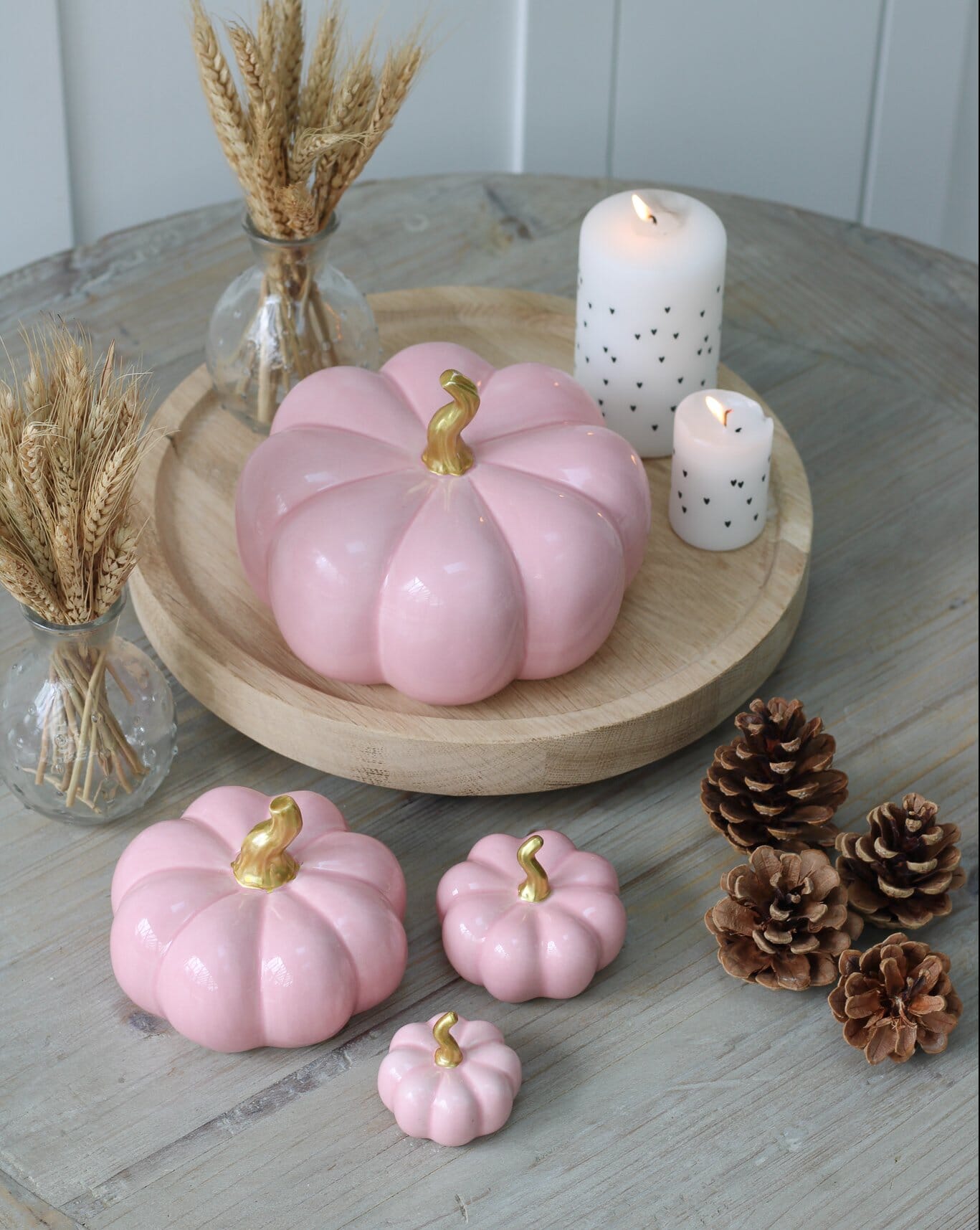 Ceramic Pumpkin Pink - Small 2 Pc Set