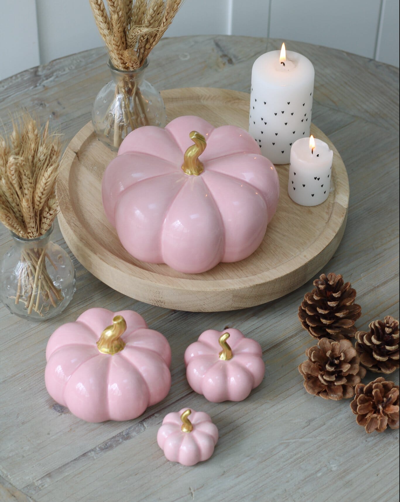Ceramic Pumpkin Pink - Tiny 4 Pc Set