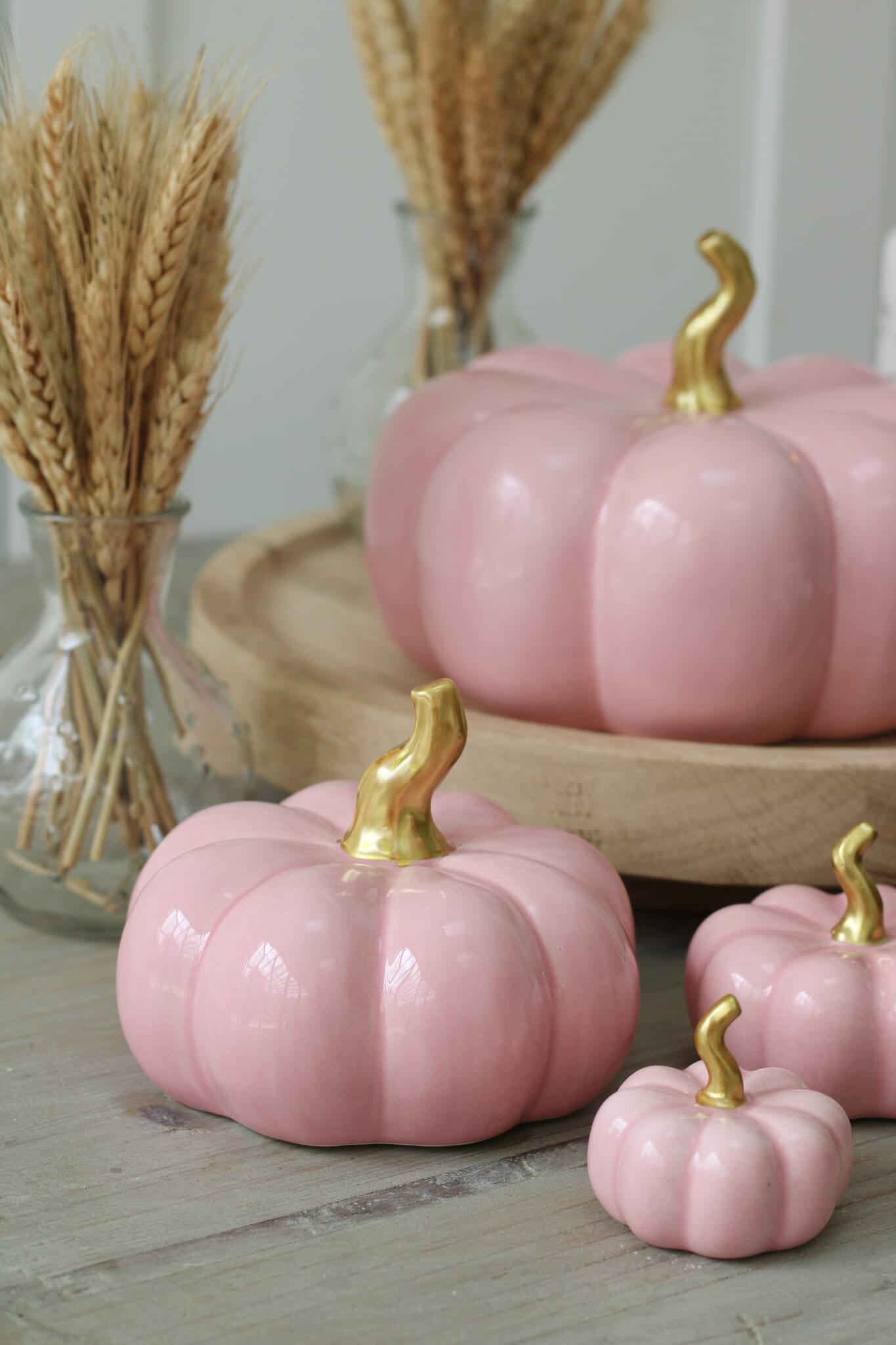 Ceramic Pumpkin Pink - Medium 2 Pc Set