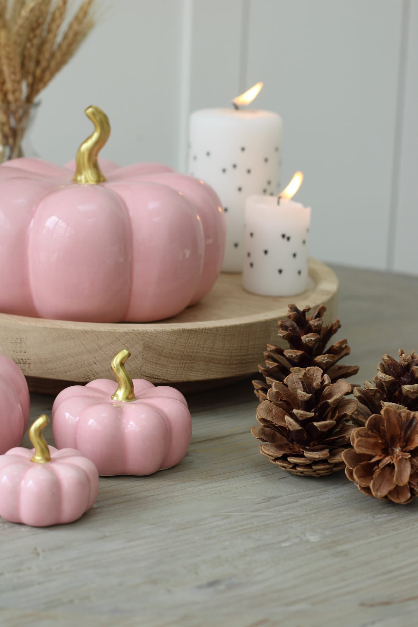 Ceramic Pumpkin Pink - Small 2 Pc Set