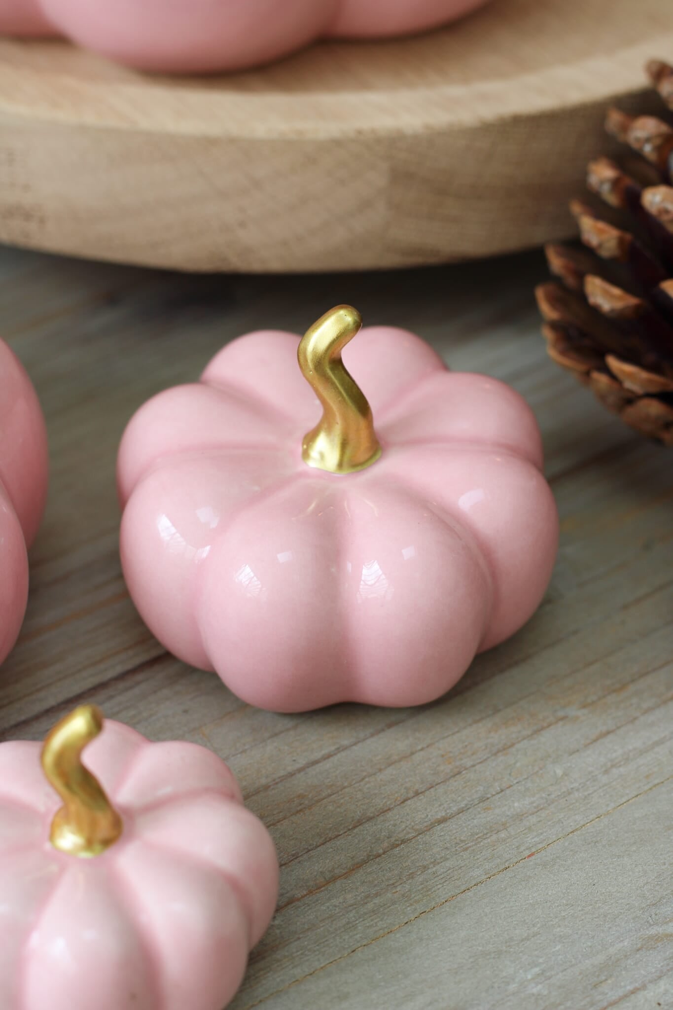 Ceramic Pumpkin Pink - Medium 2 Pc Set