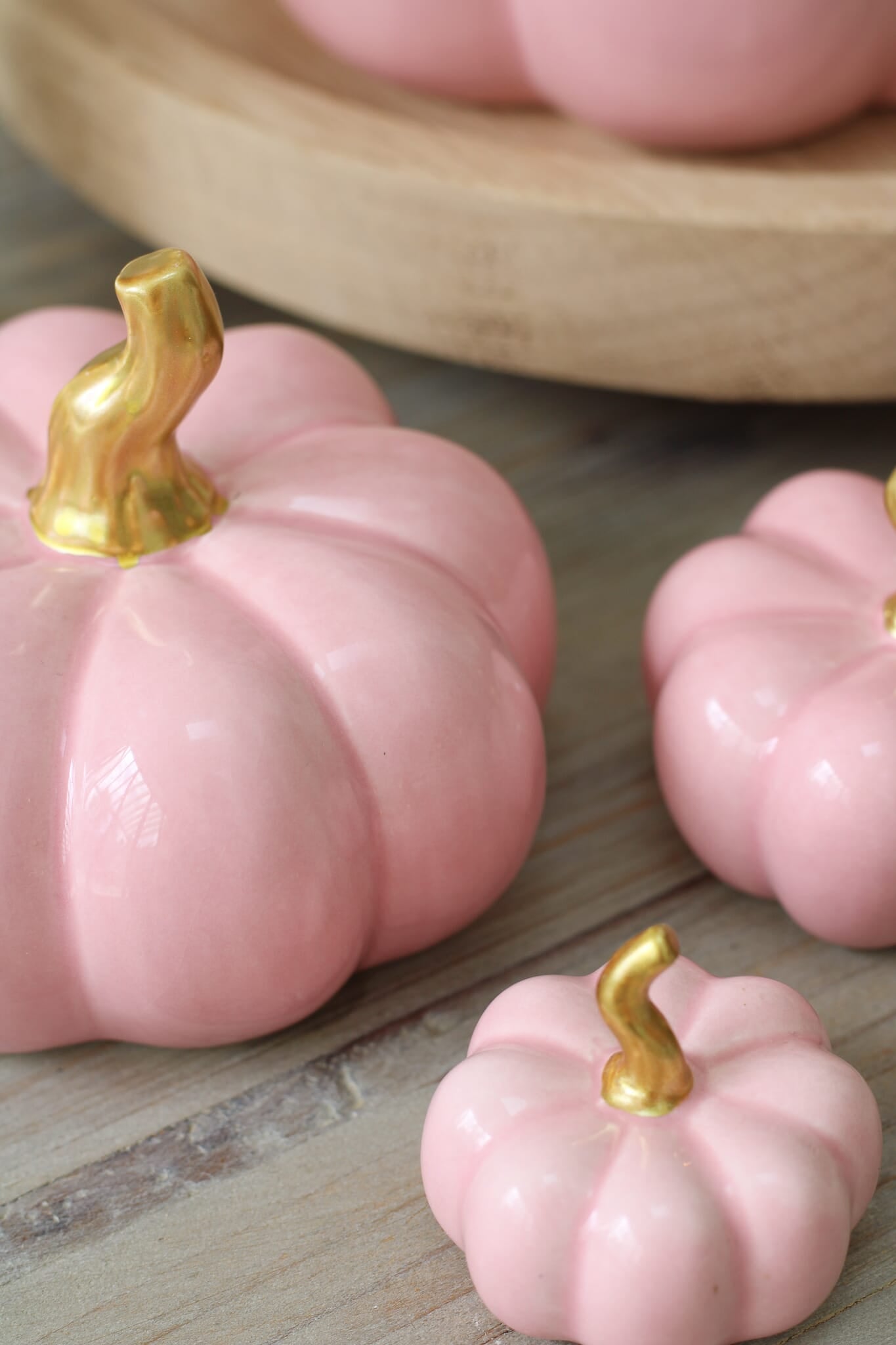 Ceramic Pumpkin Pink - Small 2 Pc Set
