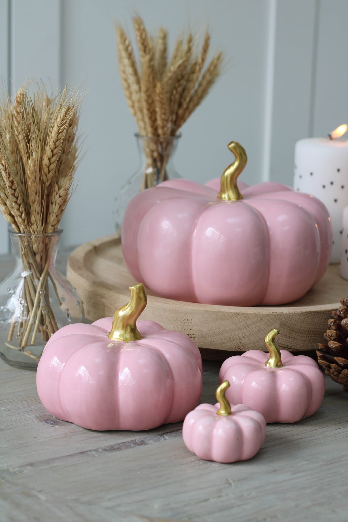Ceramic Pumpkin Pink - Tiny 4 Pc Set