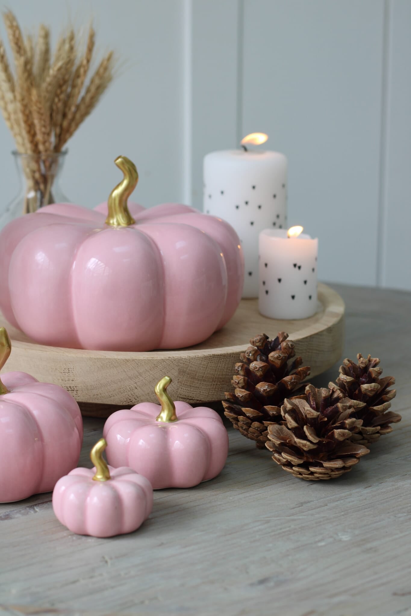 Ceramic Pumpkin Pink - Medium 2 Pc Set