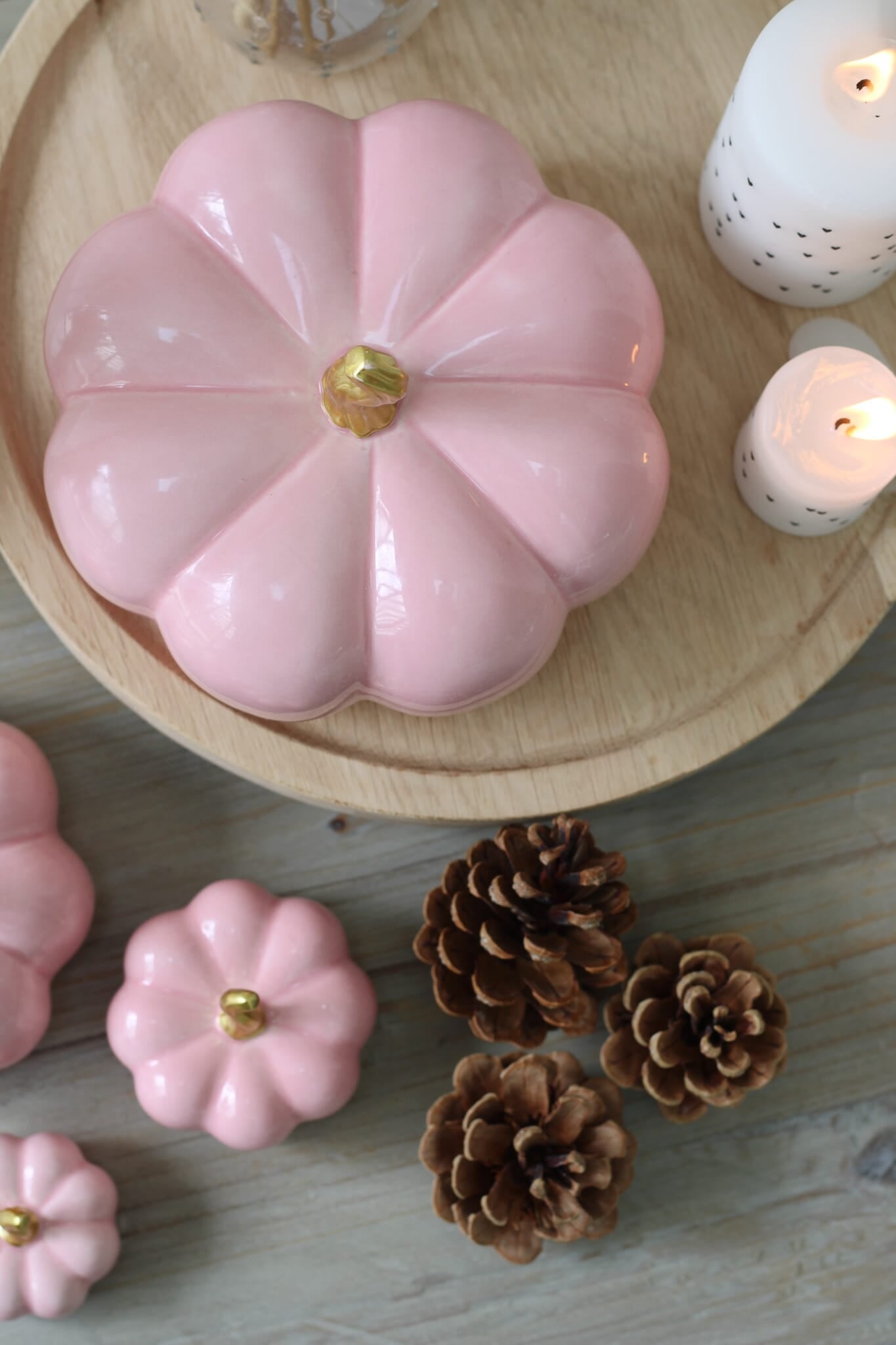 Ceramic Pumpkin Pink - Small 2 Pc Set