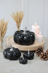 Ceramic Pumpkin Black - Small 2Pc Set