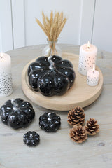 Ceramic Pumpkin Black Polka Dot - Medium 2Pc Set