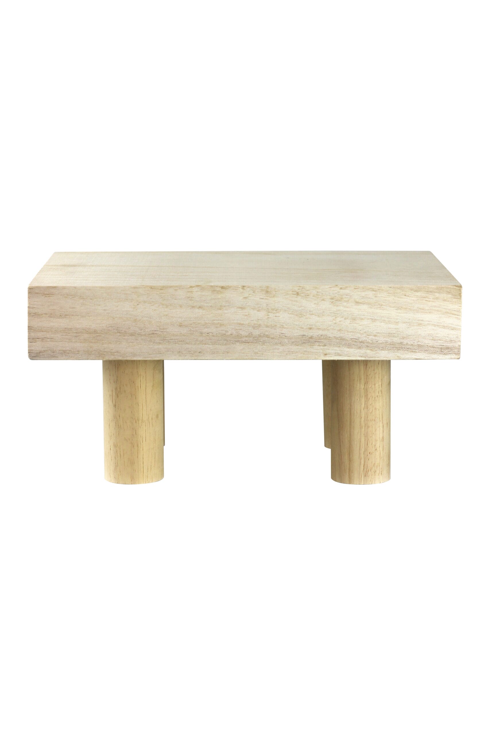 Chunky Square Wooden Stool -Natural