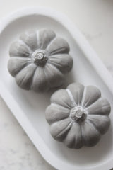 Grey Stone Resin Pumpkins - Small 2Pc Set