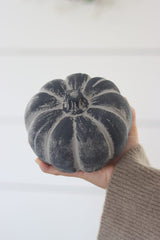 Black Stone Resin Pumpkin - Large