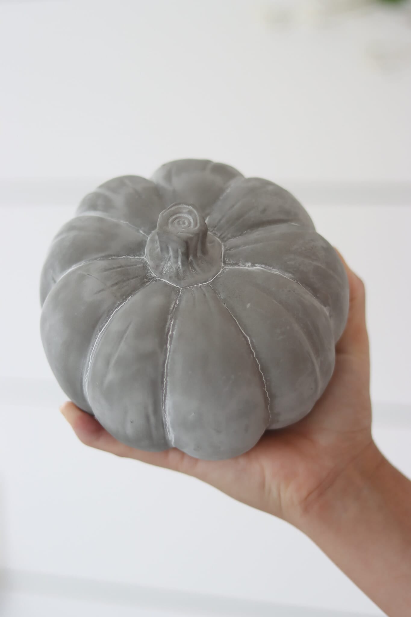 Grey Stone Resin Pumpkin - Large