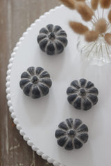 Black Stone Resin Pumpkin - Tiny 4Pc Set