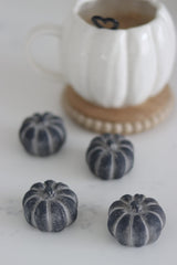 Black Stone Resin Pumpkin - Tiny 4Pc Set