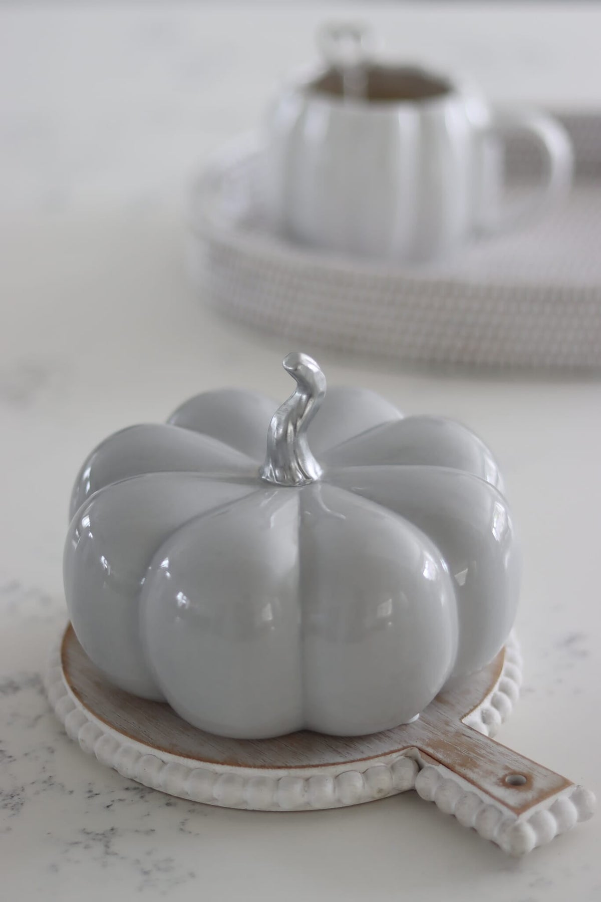 Ceramic Pumpkin Grey - Large
