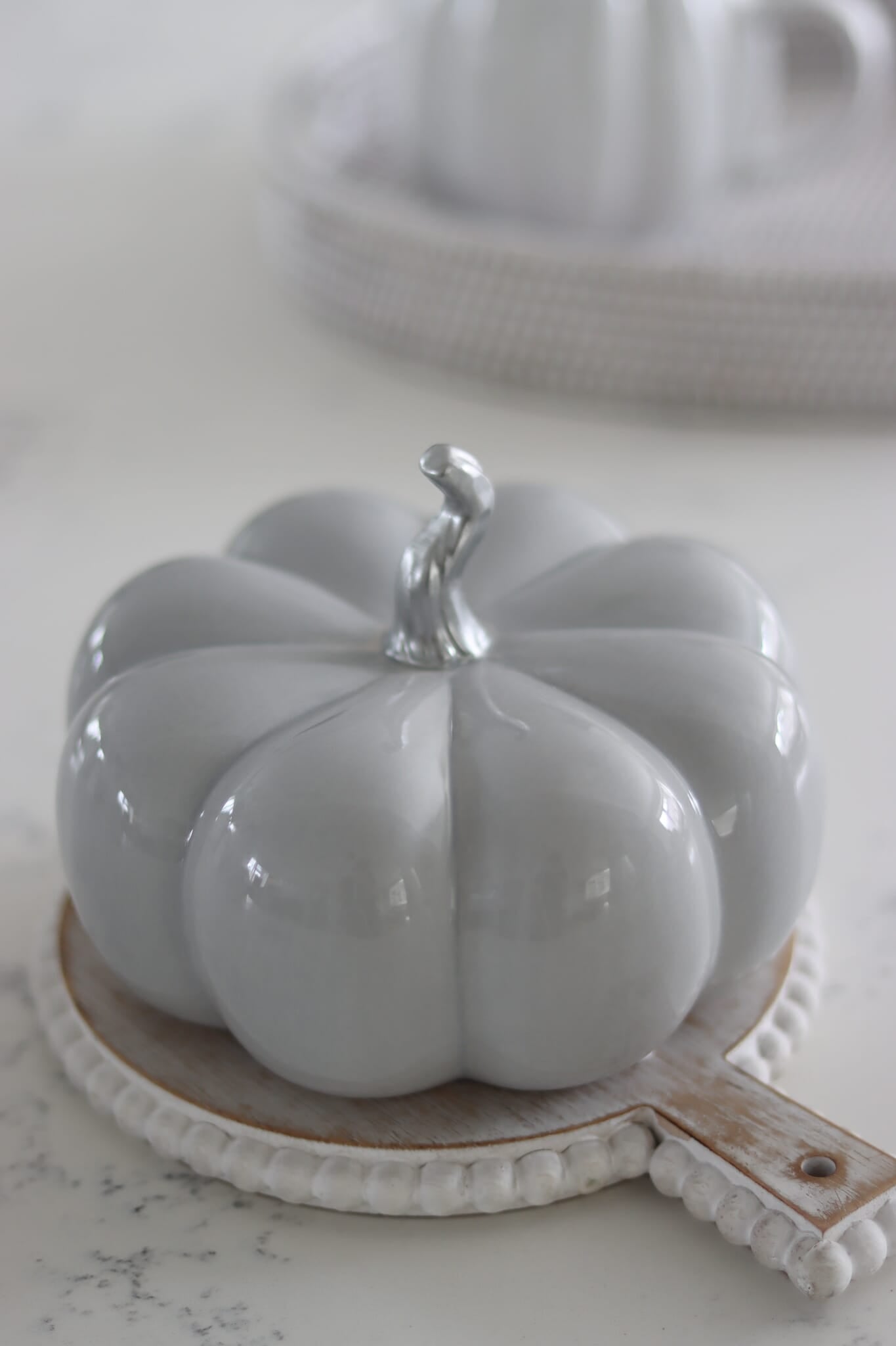 Ceramic Pumpkin Grey - Large