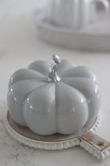 Ceramic Pumpkin Grey - Large