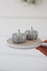 Ceramic Pumpkin Grey - Small 2PC