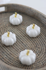 Ceramic Pumpkin White/Gold - Tiny 4PC