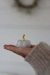 Ceramic Pumpkin White/Gold - Tiny 4PC
