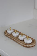 Ceramic Pumpkin White/Gold - Tiny 4PC