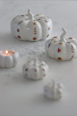 Ceramic Pumpkin Family - Autumnal Pattern