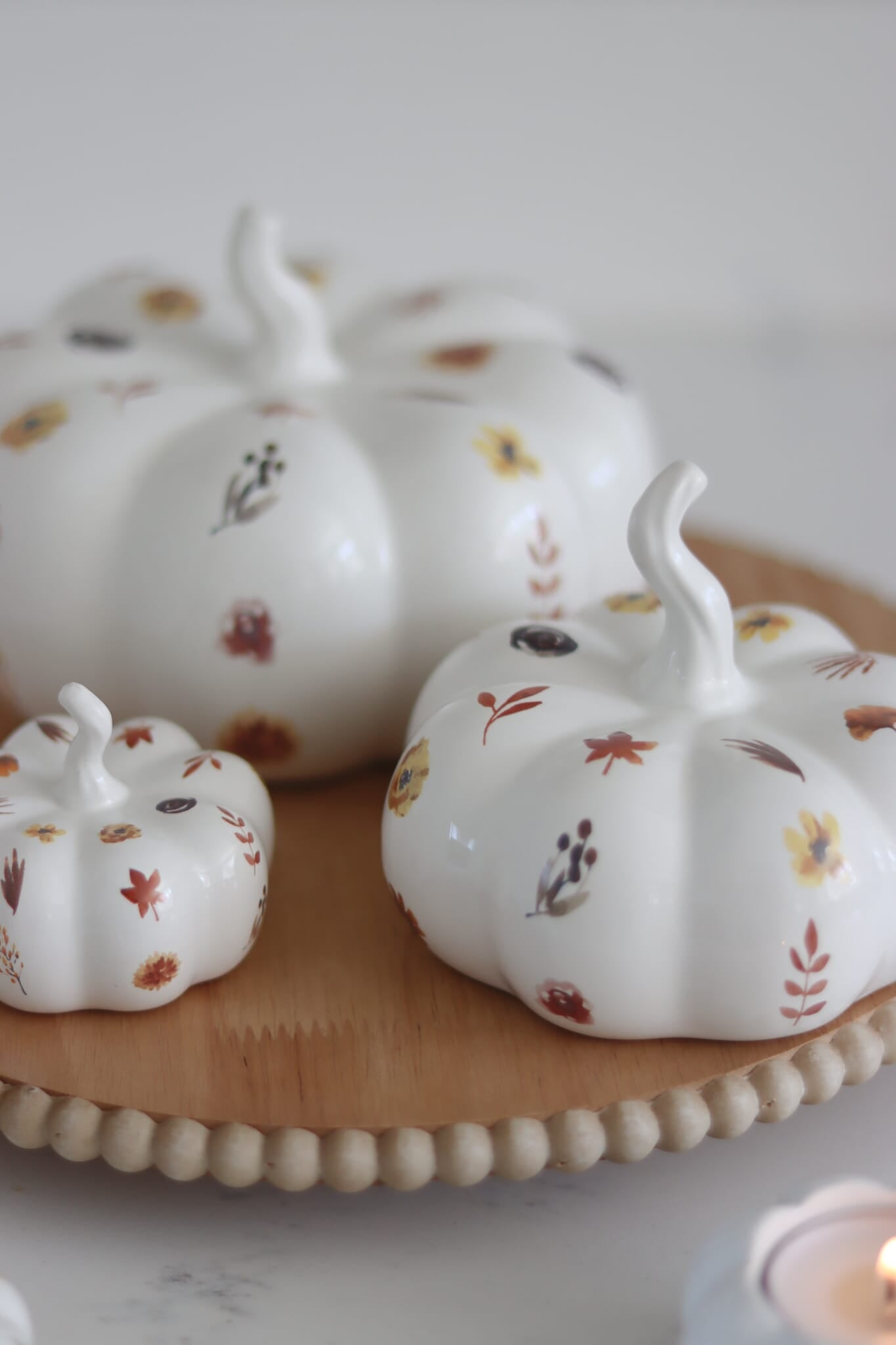 Ceramic Pumpkin Family - Autumnal Pattern