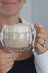 Large Double Wall Glass Pumpkin Mug