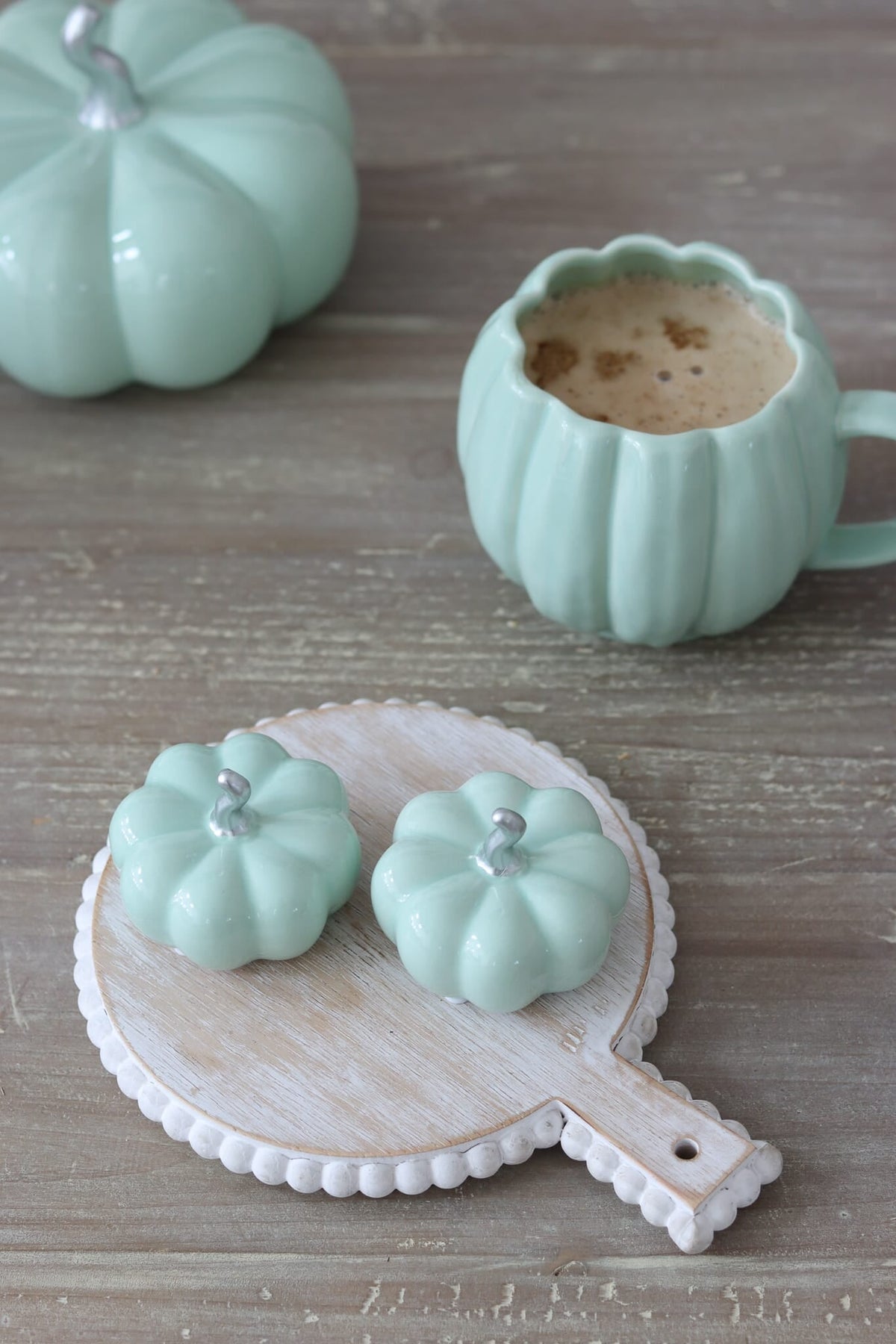 Ceramic Pumpkin Green - Small 2PC