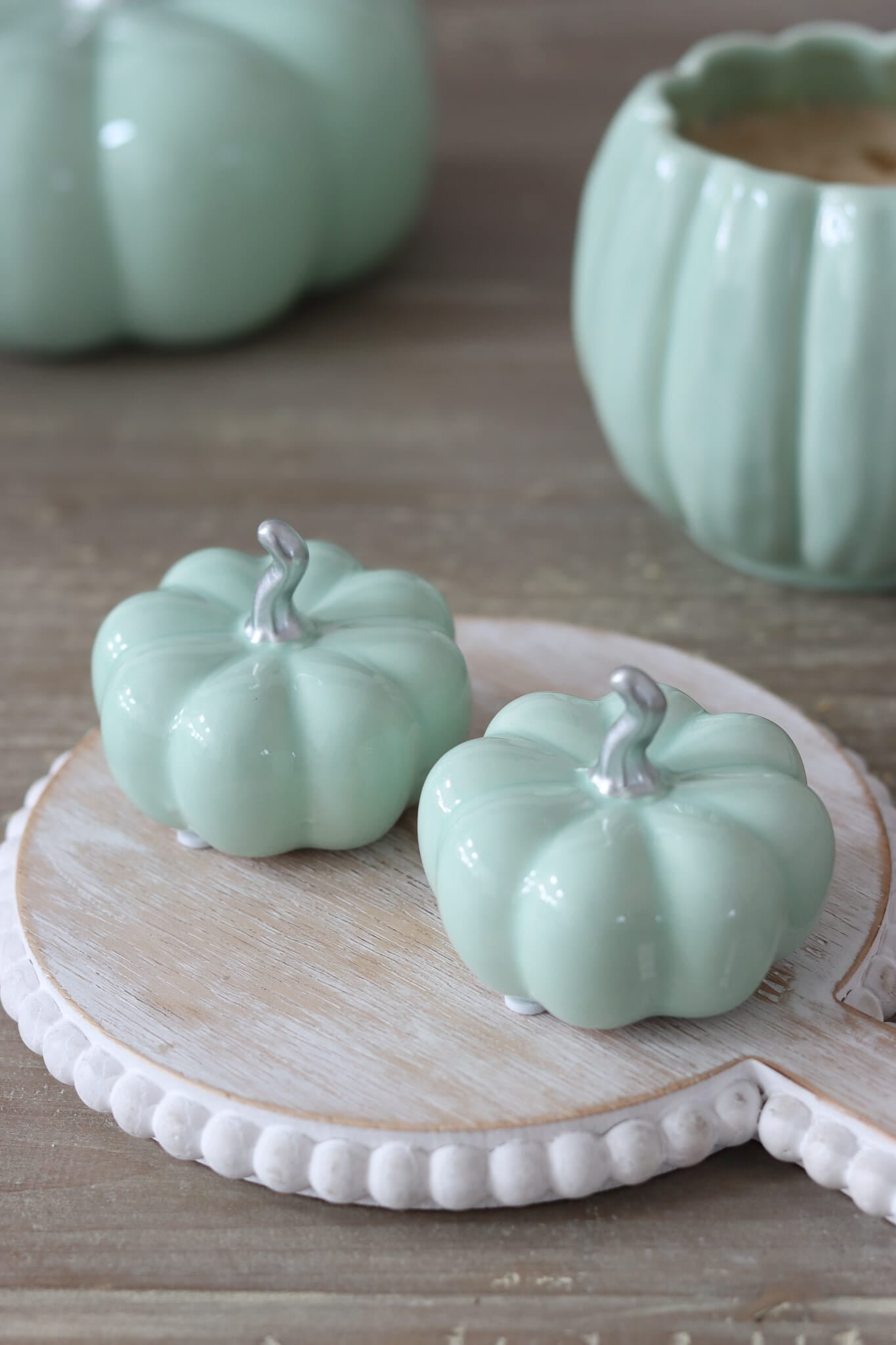 Ceramic Pumpkin Green - Small 2PC