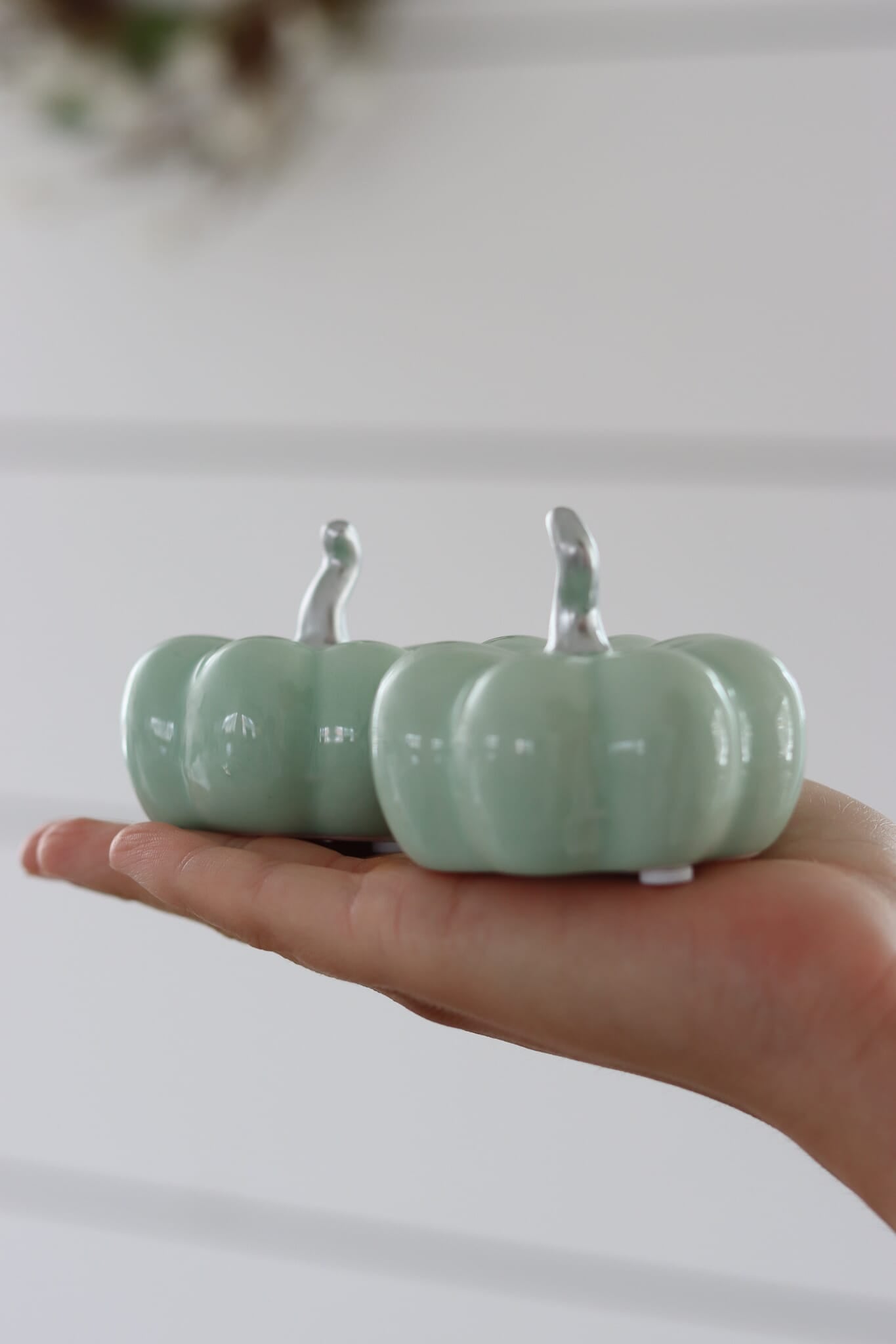 Ceramic Pumpkin Green - Small 2PC