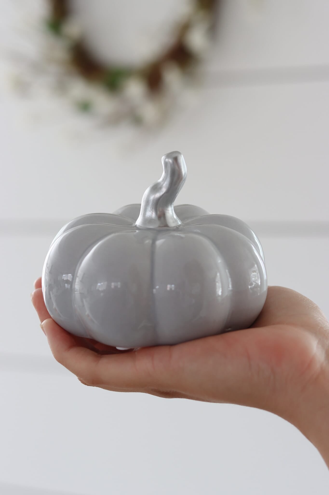 Ceramic Pumpkin Grey - Medium 2PC