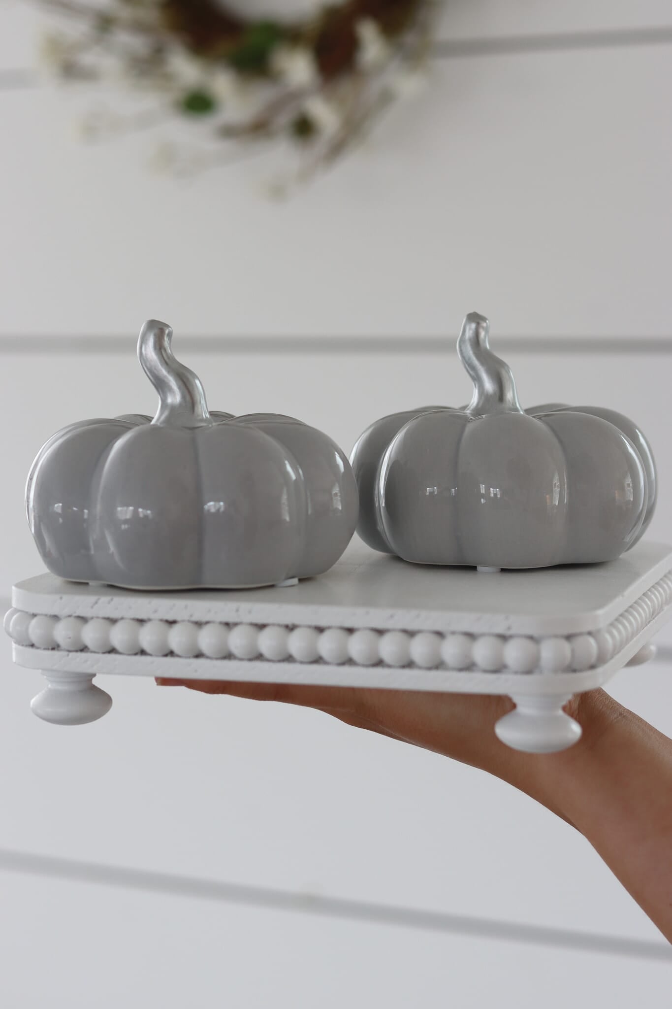 Ceramic Pumpkin Grey - Medium 2PC