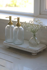 Embossed, Gold Pump Soap Dispenser