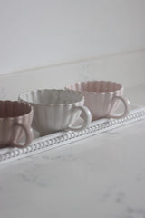 Flat Beaded Wooden Tray - White
