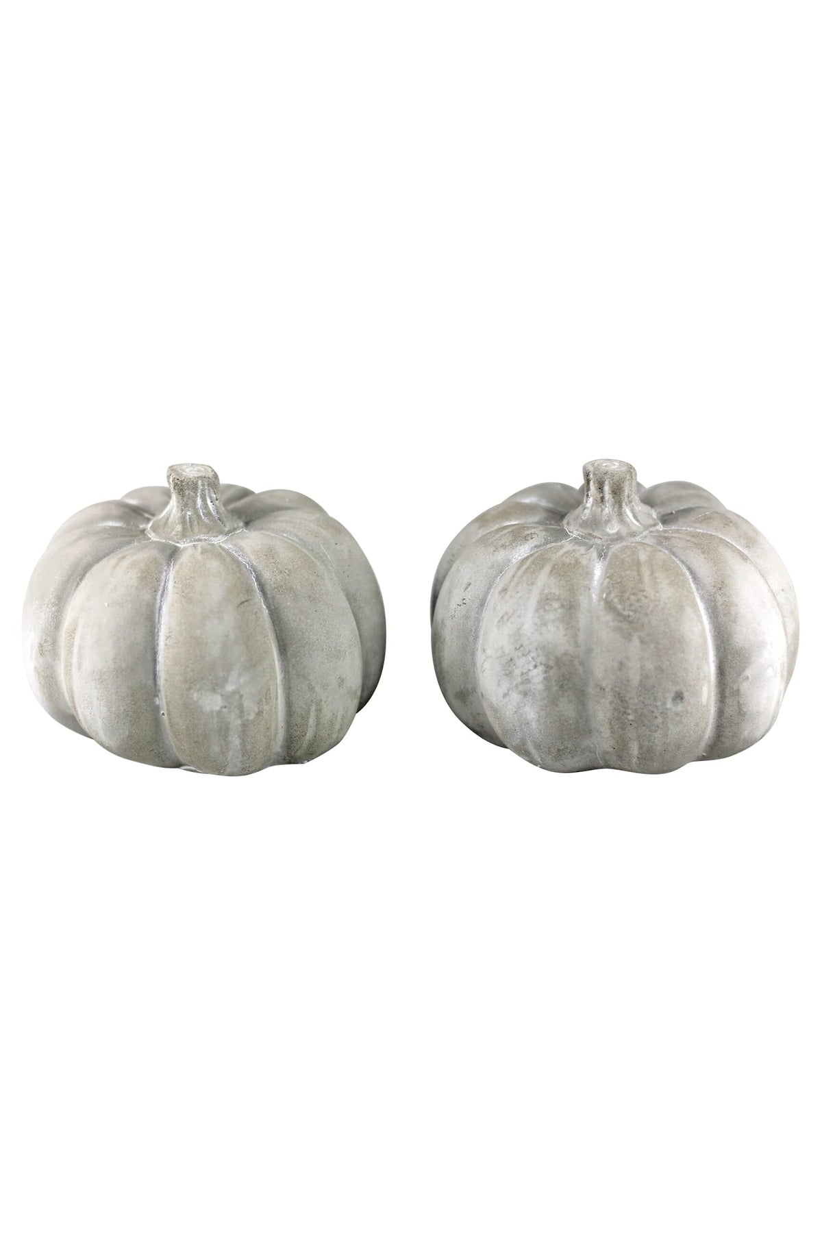 Grey Stone Resin Pumpkins - Medium 2Pc Set