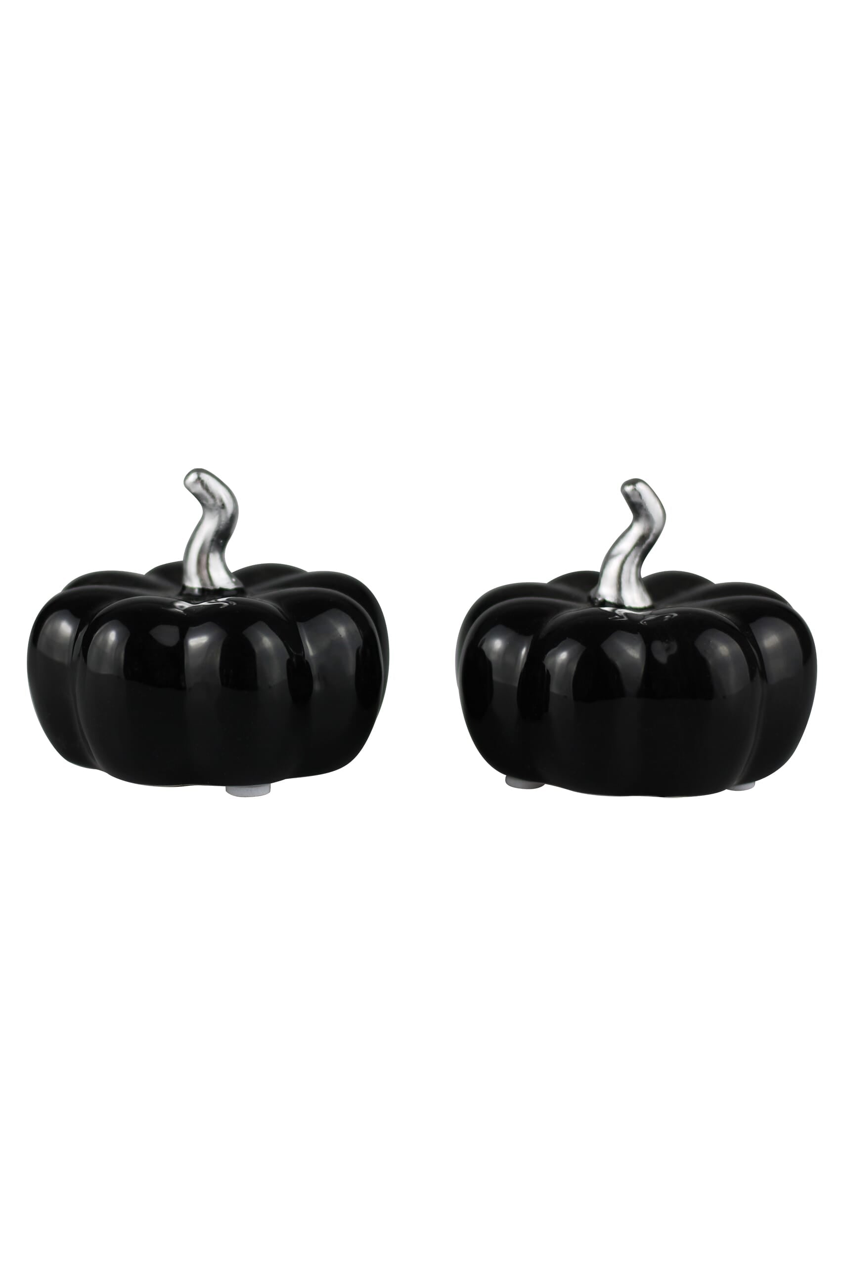 Ceramic Pumpkin Black - Medium 2 Pc Set