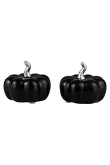 Ceramic Pumpkin Black - Medium 2 Pc Set